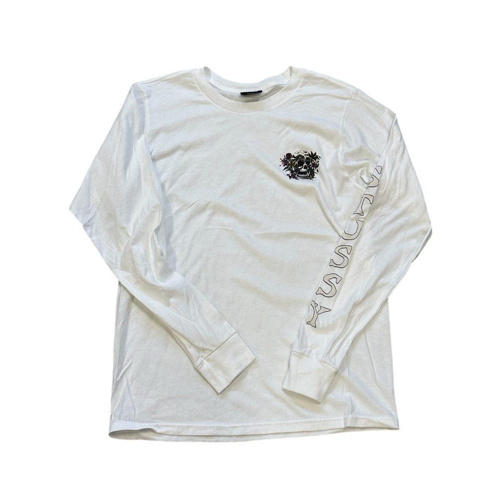 Stussy White Long Sleeve Tee with Graphic Design